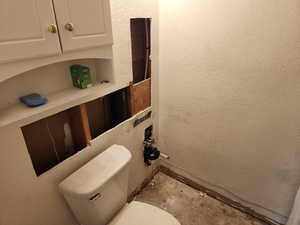 Half bath after repairing split pipes from freezing