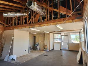 Interior looking towards drive-through.New LED ceiling lights