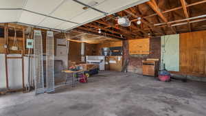 Garage featuring a garage door opener