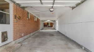 Garage featuring a garage door opener