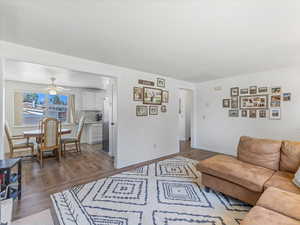 Living room with attached dining area