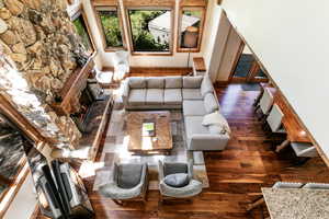 Living area featuring wood finished floors