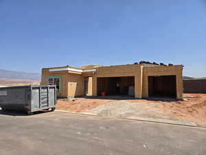 Unfinished property with a mountain view