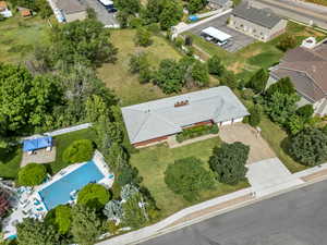 Aerial view of residential area