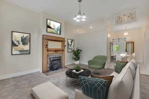AI staged living room