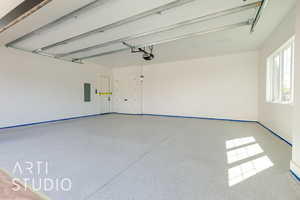 Garage with electric panel