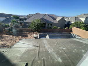 View of pool with a residential view