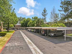 View of covered parking lot