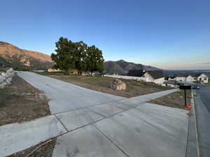 View of street with a mountain view