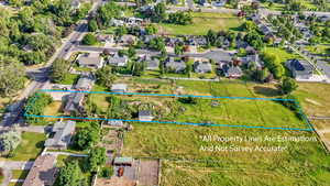 Aerial perspective of suburban area