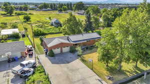 View of subject property featuring a mountain backdrop