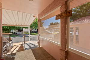 View of covered porch
