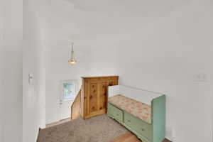 Foyer with light wood-style flooring