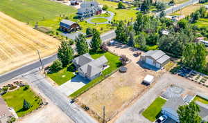 Aerial perspective of suburban area