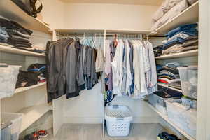 View of walk in closet