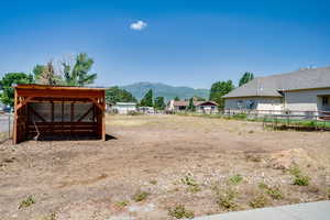 View of yard featuring a mountain view