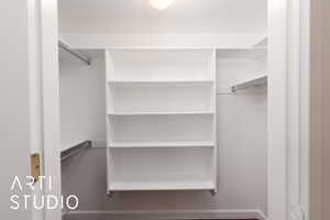 View of walk in closet