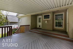View of wooden deck