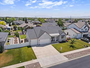 Aerial view of residential area