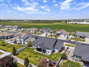 Aerial view of residential area