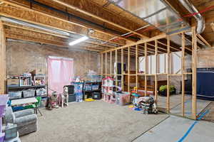 View of unfinished basement