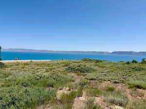 Water view with a mountainous background