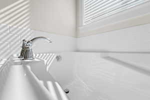 Primary bathroom view of a bath tub. Separate from shower