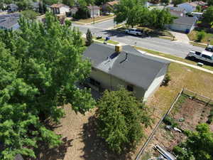 Aerial perspective of suburban area