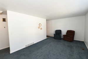 Unfurnished room featuring carpet and a textured ceiling