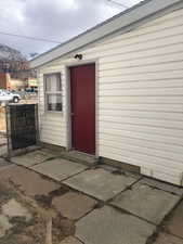 Storage with electric. 1 car garage size