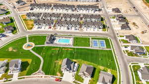 Aerial view of residential area