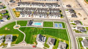 Aerial view of residential area