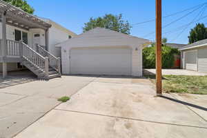 View of detached garage