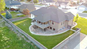 Aerial perspective of suburban area