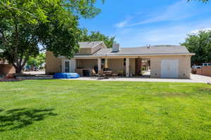 Back of house featuring a patio area and stucco siding