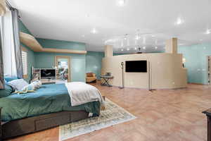 Bedroom with recessed lighting