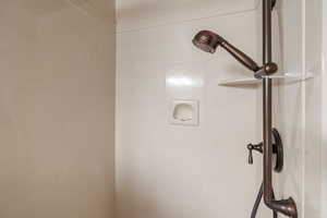 Bathroom view of a shower