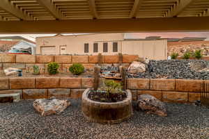 View of patio with a pergola