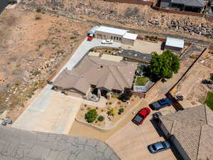 Aerial view of a desert landscape