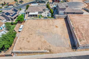 Aerial perspective of suburban area