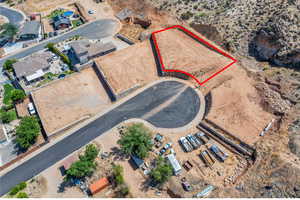 Aerial view of property's location featuring property boundaries highlighted