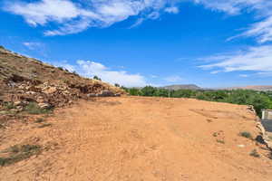 View of yard with a mountain view
