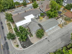 Aerial perspective of suburban area