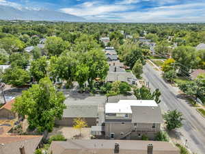 Aerial perspective of suburban area