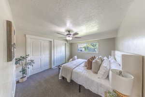 Bedroom #1 with view of closet spaces
