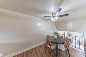 Tri-level layout allows a view of the living room from the dining room.