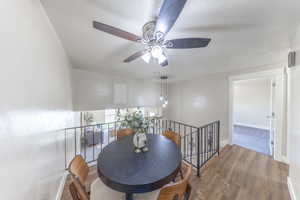 Dining area with view of entry to bedroom #2