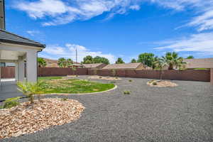View of fenced backyard