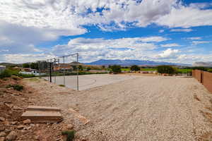 View of sport court featuring community basketball court and a mountain view