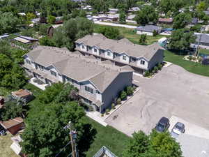 Aerial view of residential area